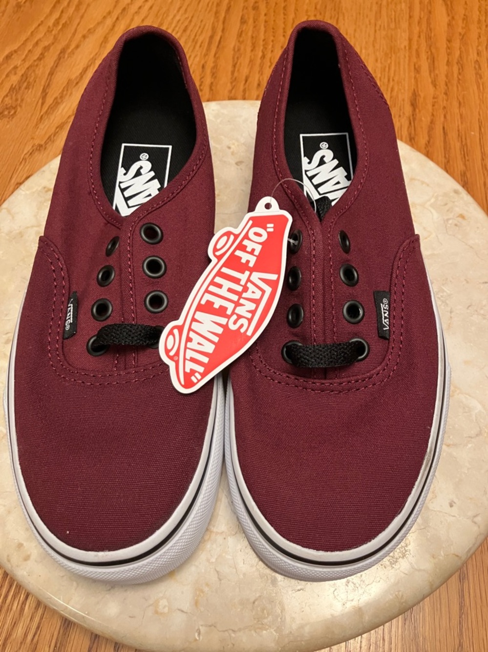 Vans Slip-On Sneakers Burgundy with White Sole - Picture 4 of 4